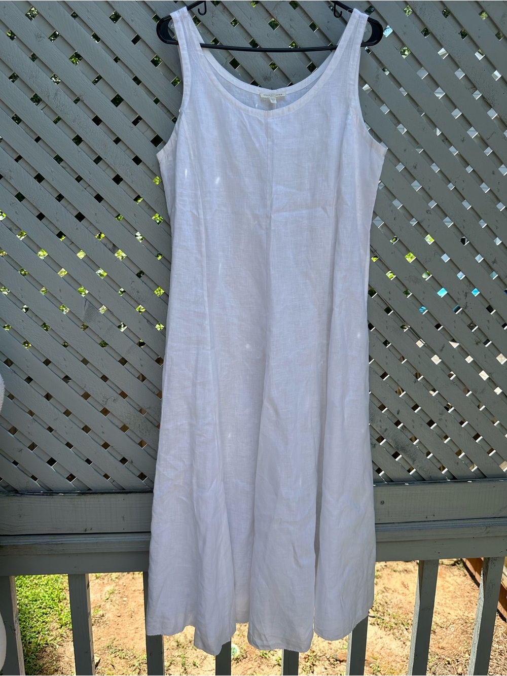 Eileen fisher 100% Irish linen white midi dress
